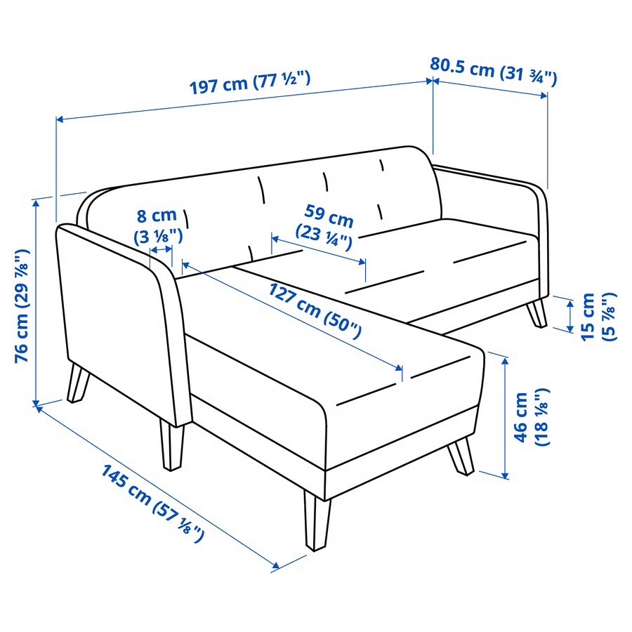 IKEA LINANÄS 3-seat sofa, with chaise longue - photo 4