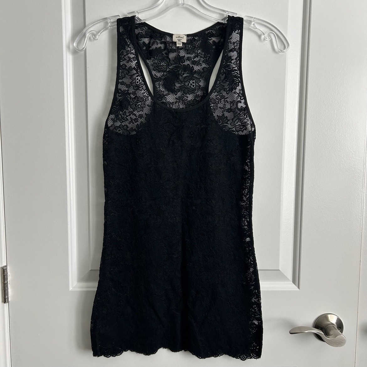 Wilfred Black Lace Racerback Tank – Size XS, Used Like New