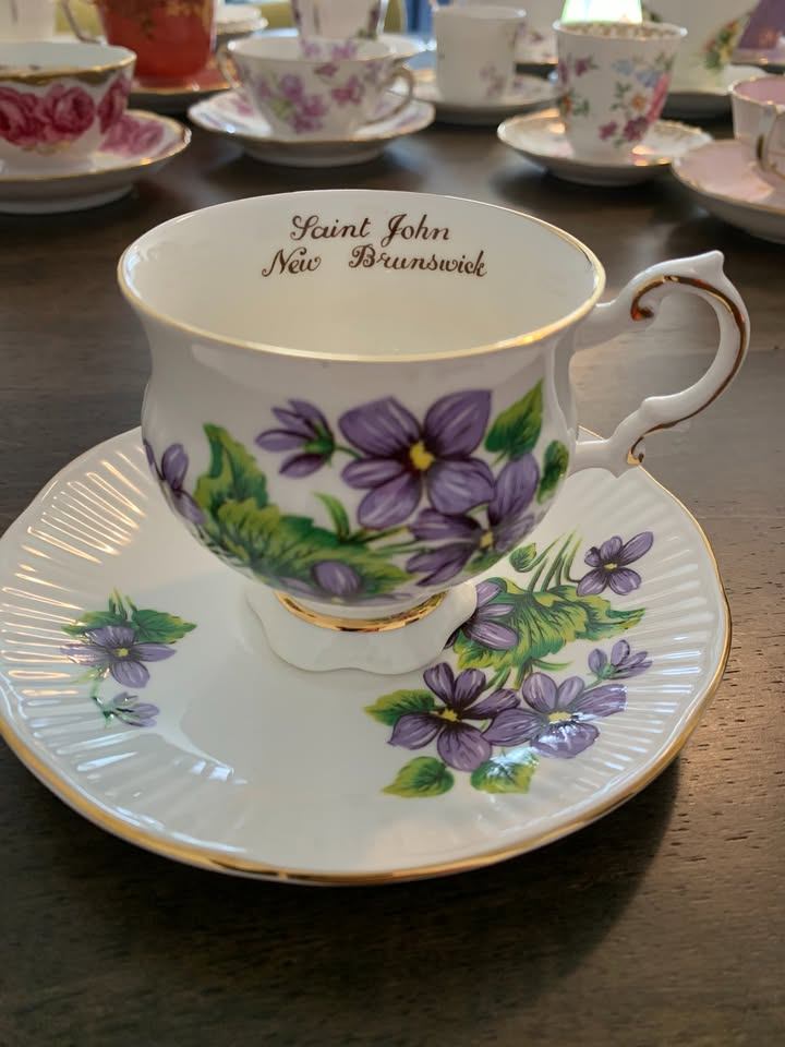 Elizabethan Blue Violet Teacup and Saucer