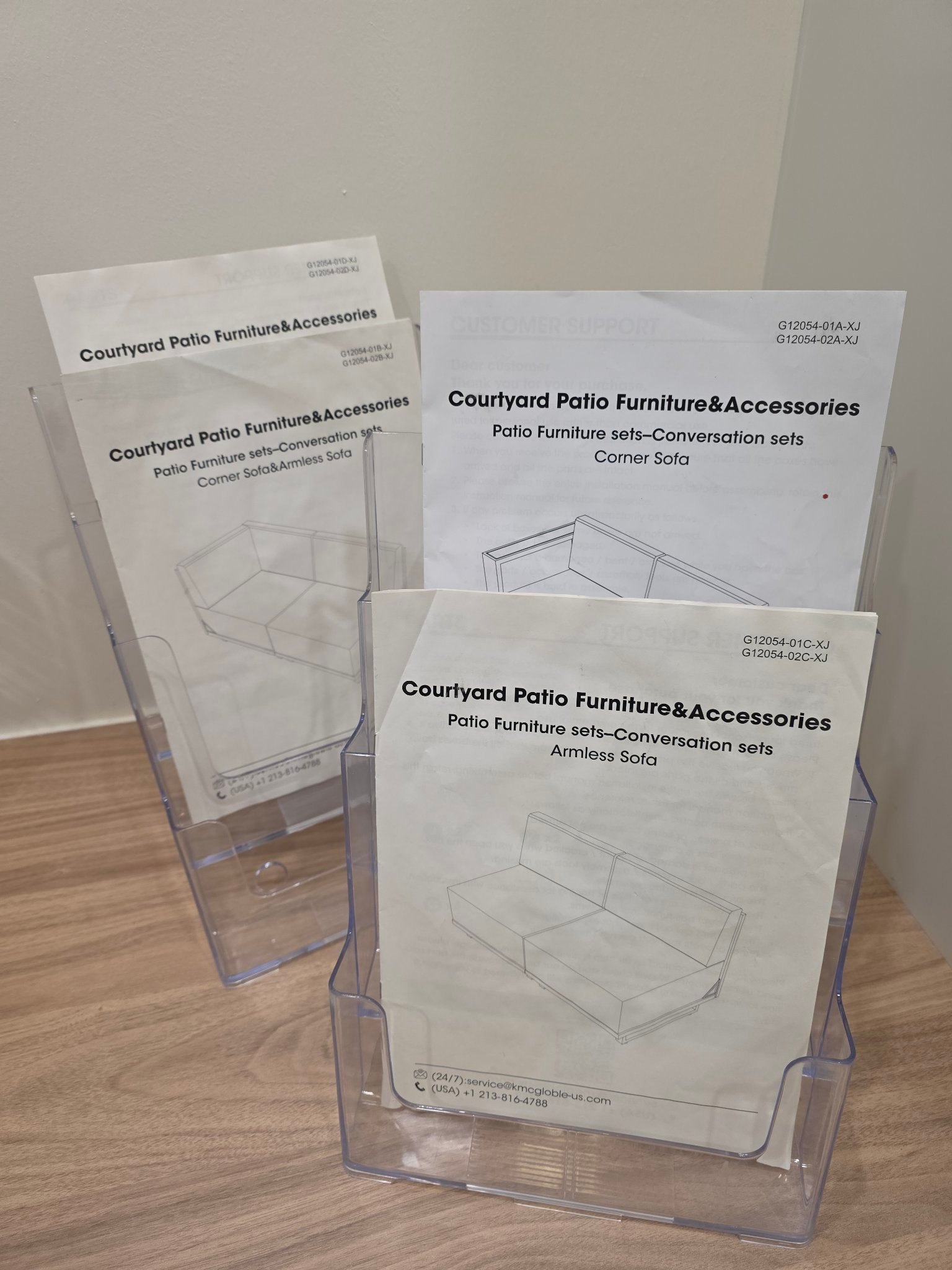 Clear Acrylic Brochure Holders — Set of 2