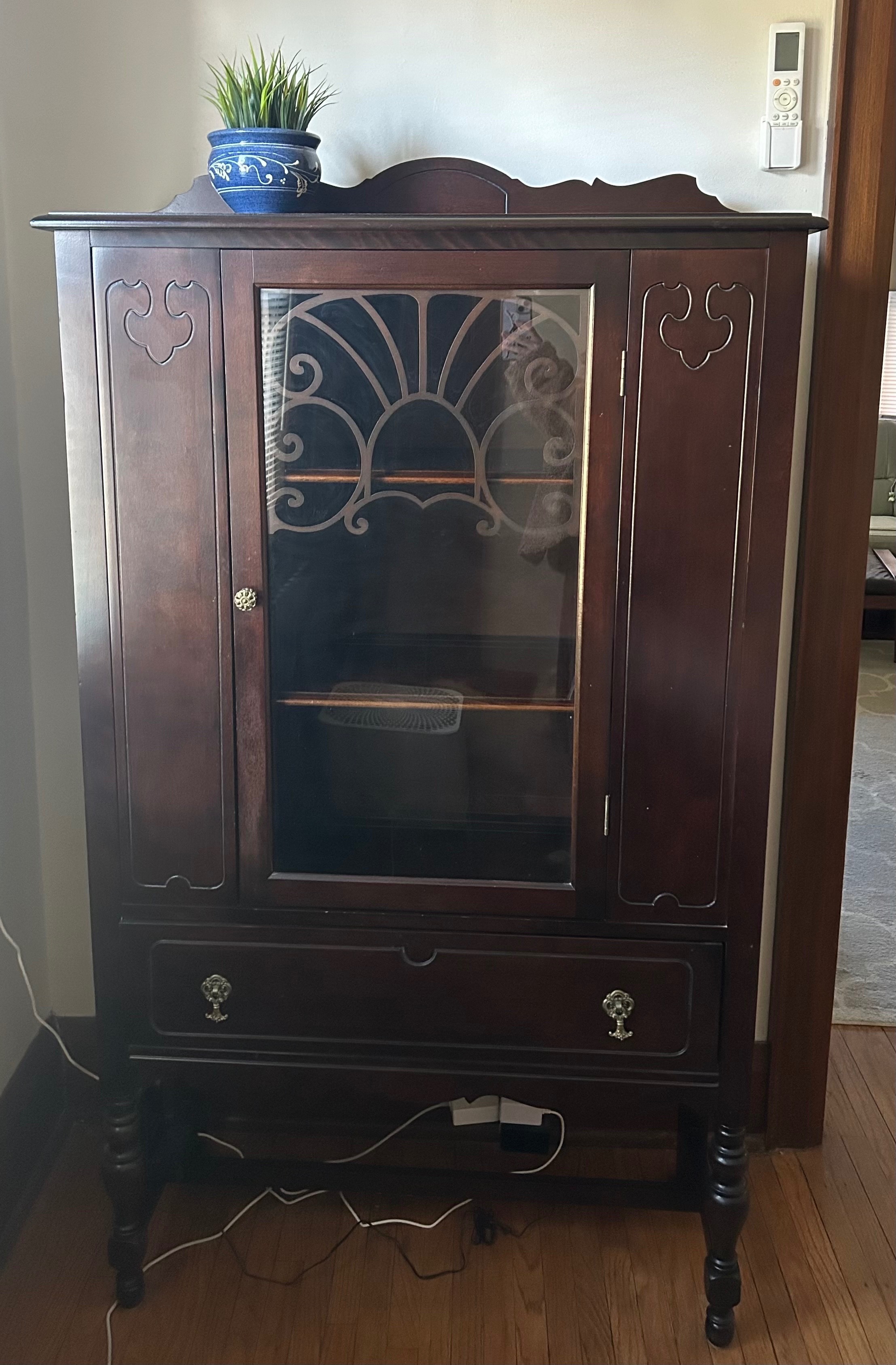 Antique Solid Wood China Cabinet
