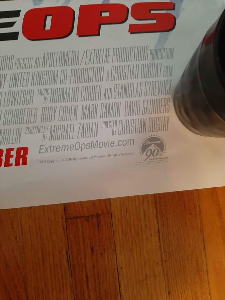 Extreme Ops movie theater poster, double-sided - photo 2