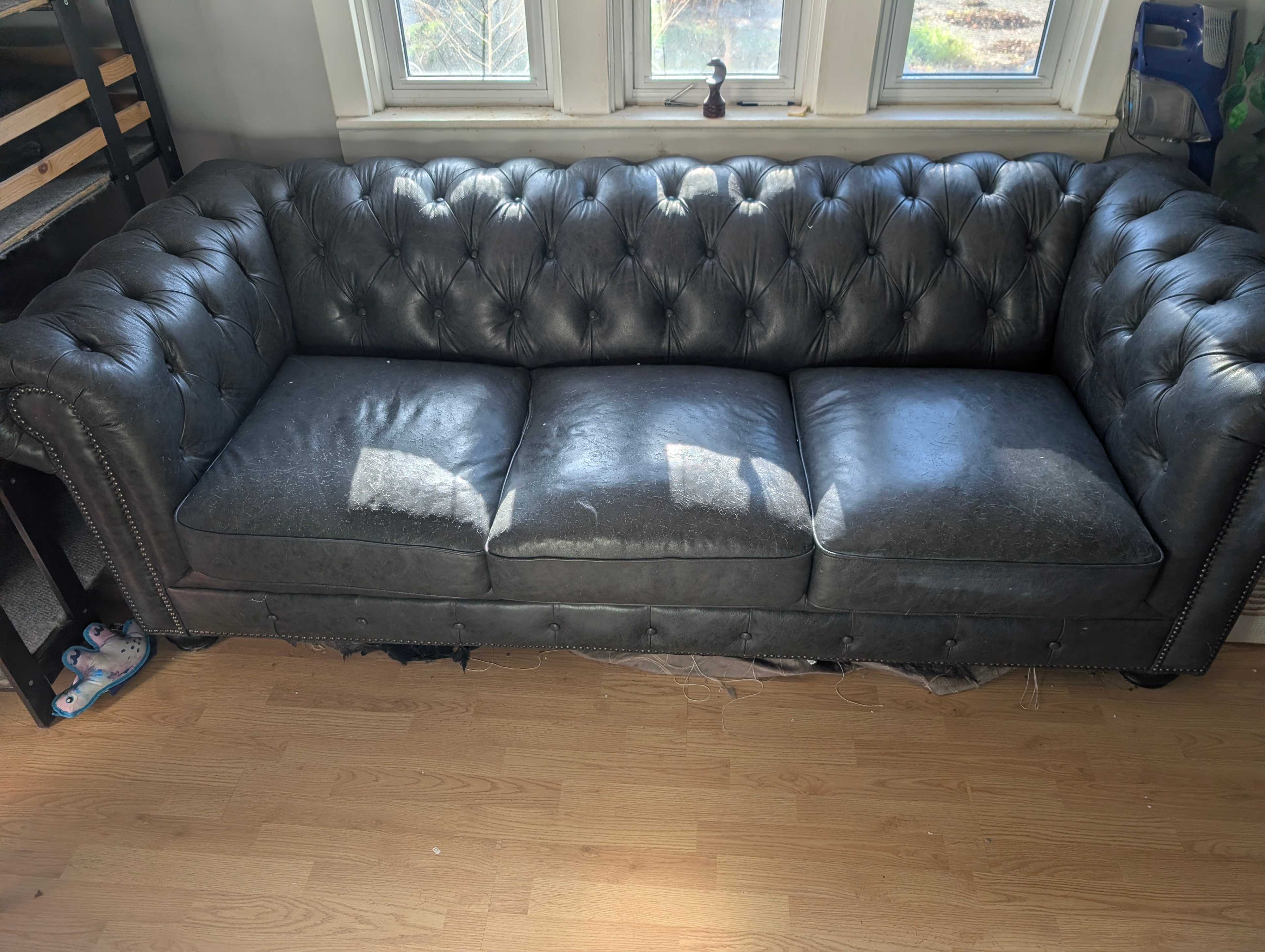 Leather couch, leather sofa- Dark Grey - Set of 2 - photo 3