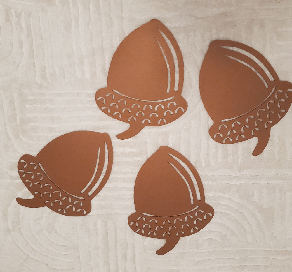 4-Piece Fall Acorn Table Placemats Set - Brown Theme - photo 4