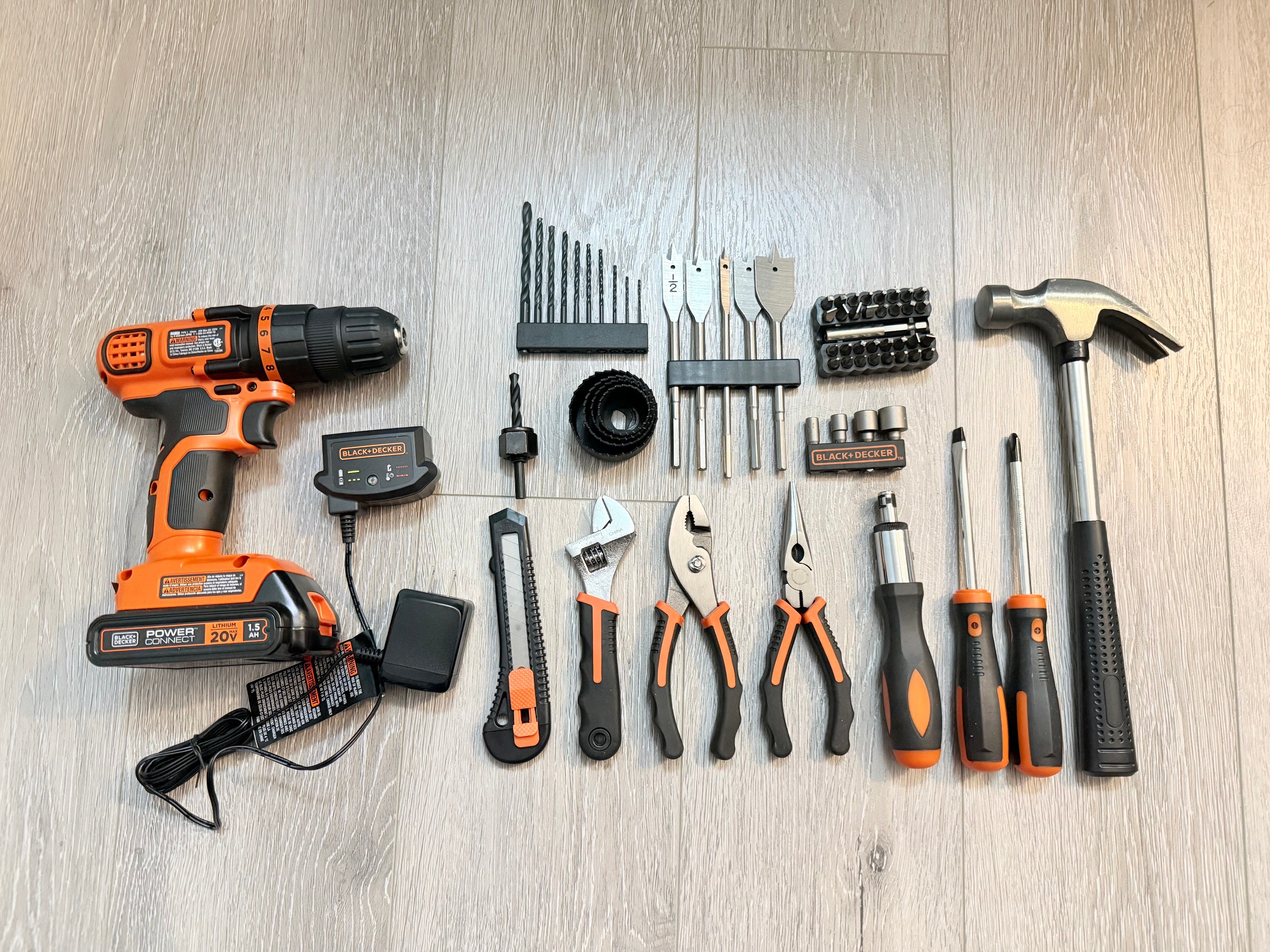 BLACK+DECKER 20V Max Drill & Home Tool Kit, 68 Piece with Bag