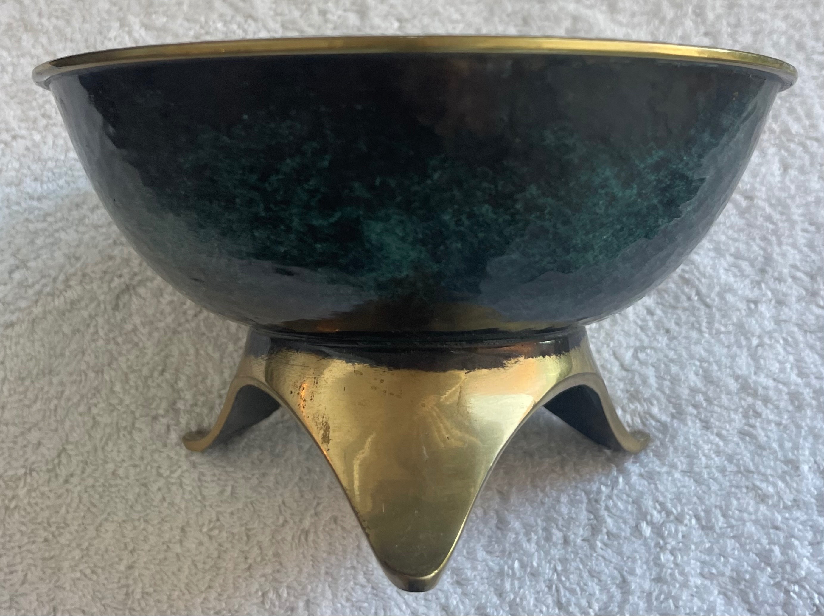 Vintage Oppenheim Israel Hand Hammered Brass Bowl - photo 3