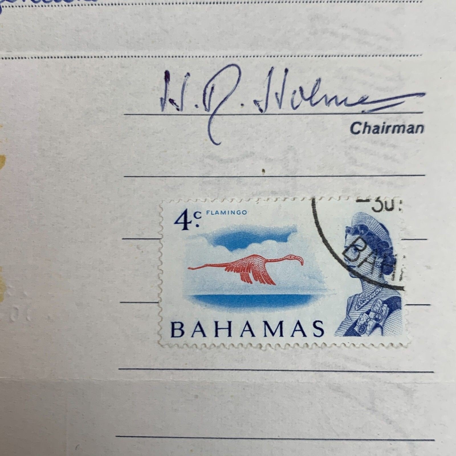 Bahamas 1967 SG #298a 4c Red Light Blue White Paper TRPCL Cert - photo 4