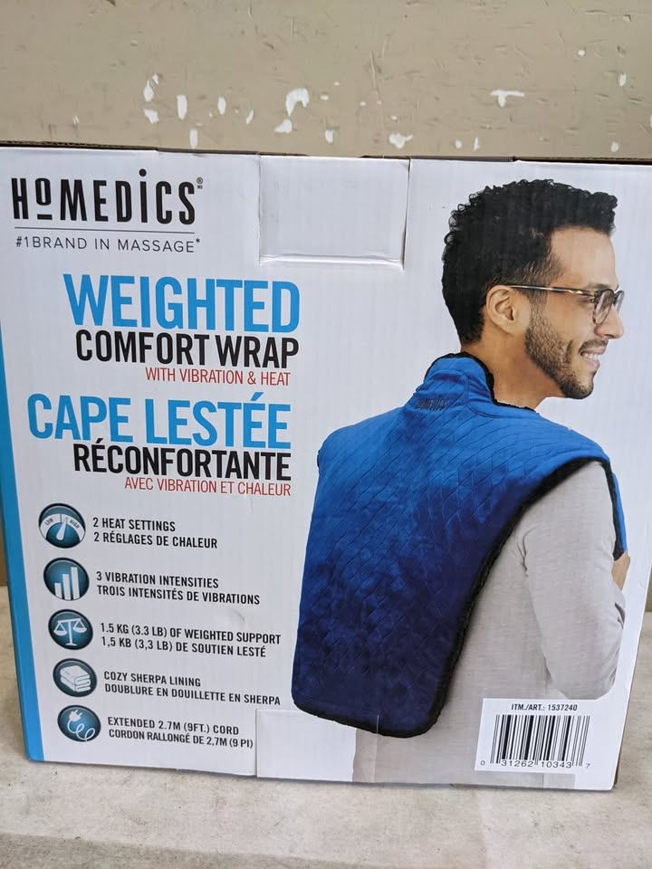 Wrap massager, Homedic Weighted Comfort Wrap with Heat Vibration - photo 4