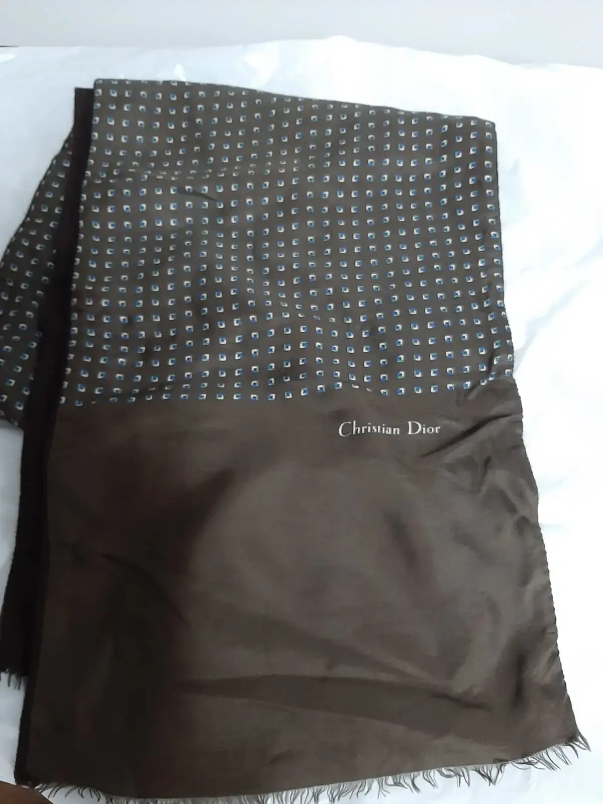 Vintage CHRISTIAN DIOR 100% silk and wool scarf