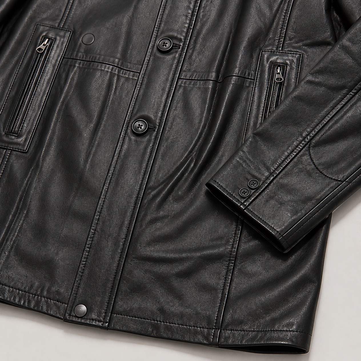 JKT-066 — Men's leather 3/4 car coat — brand new, size L - photo 5