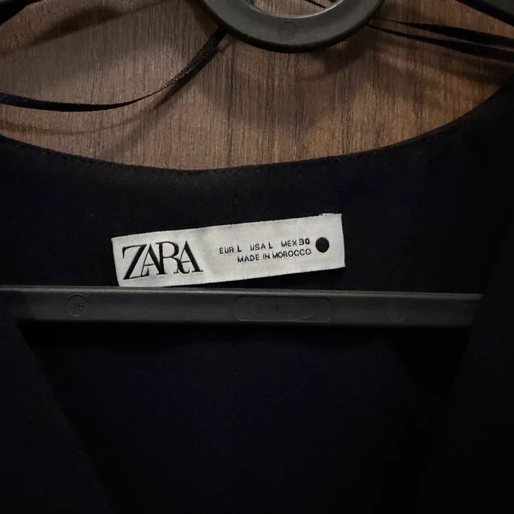 ZARA Twist-Front Crop Top — Black, Size L - photo 2