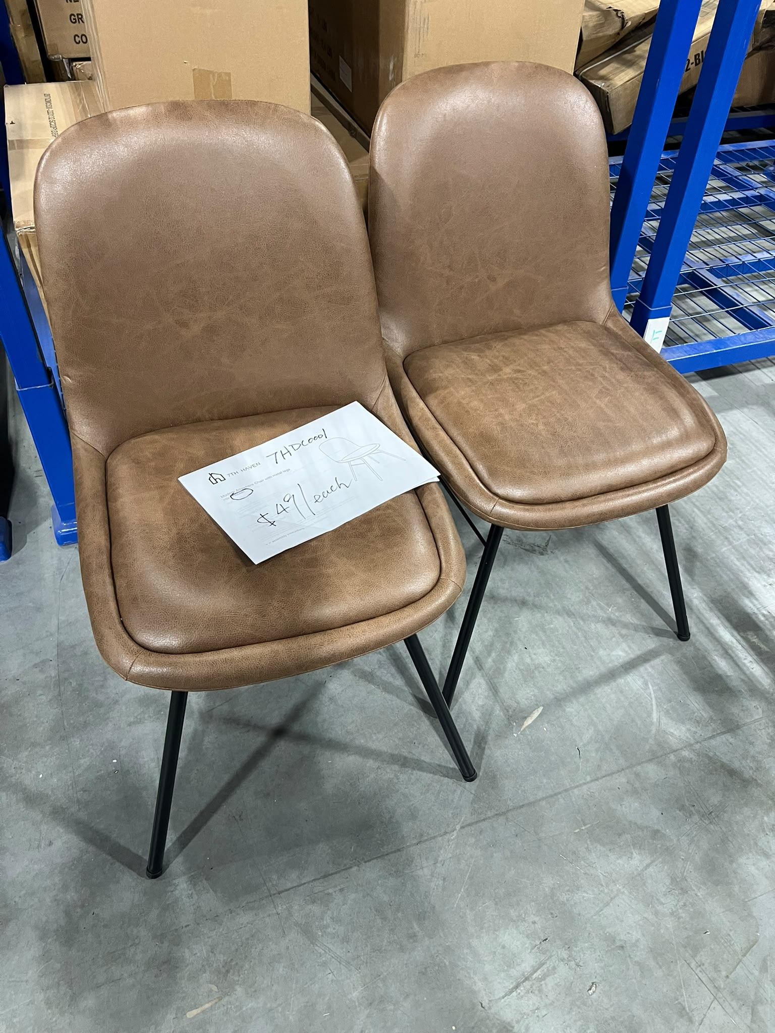 Brand new brown leather dining chair — $49 each!