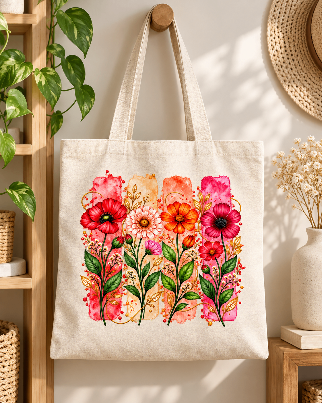 Floral Watercolour Canvas Tote Bag 🌸 - photo 2