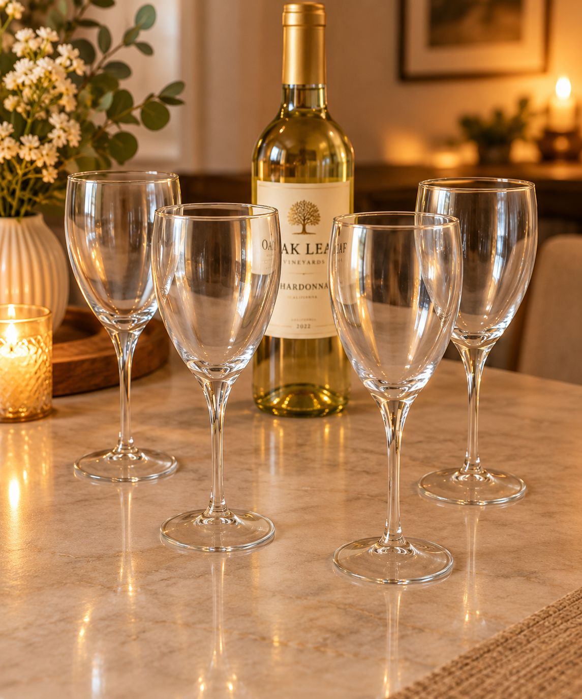 TOSSCANA White/Rose Wine Glasses Set