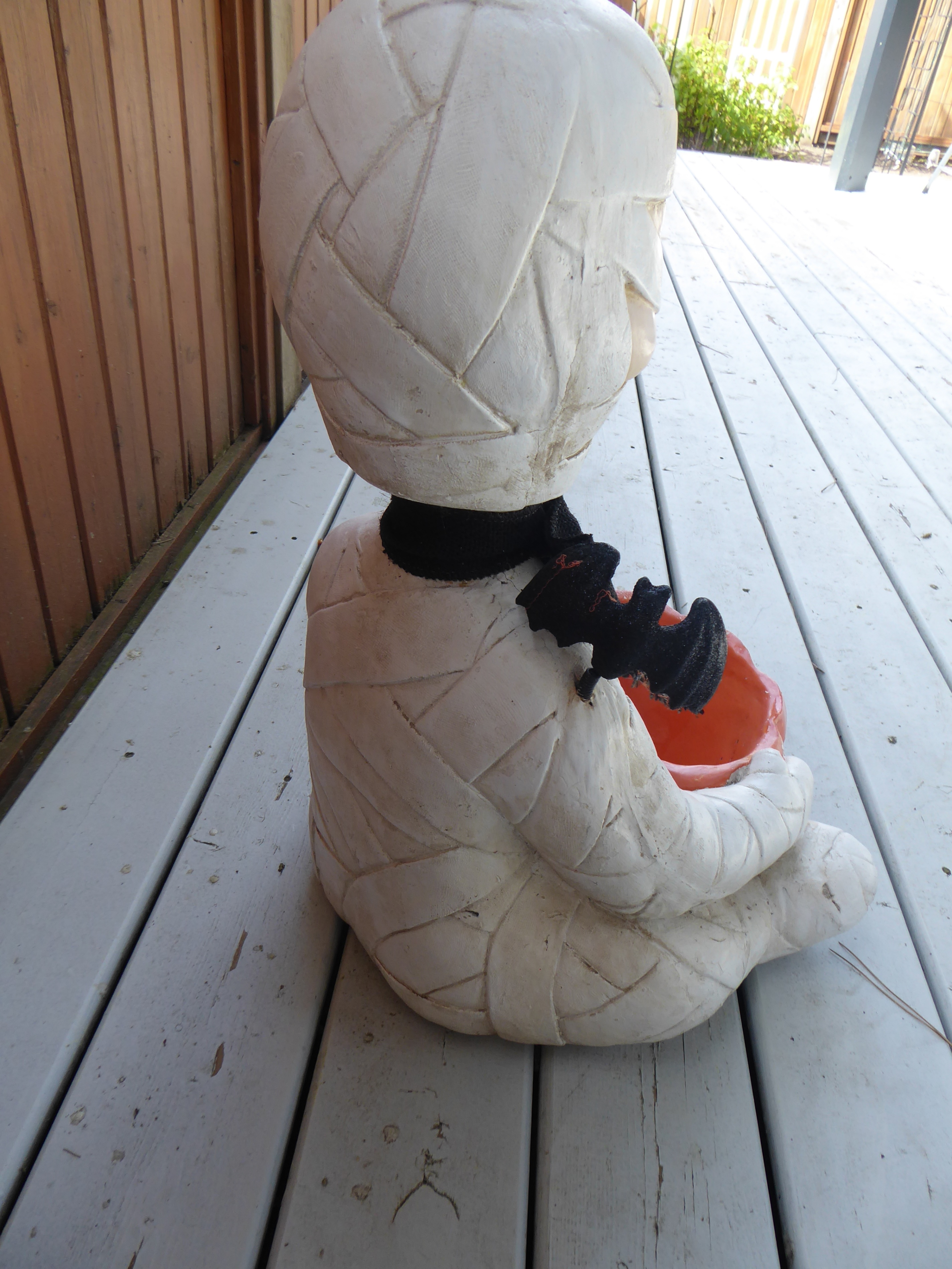 Halloween Mummy Decor pumpkin candy bowl Statue - photo 5