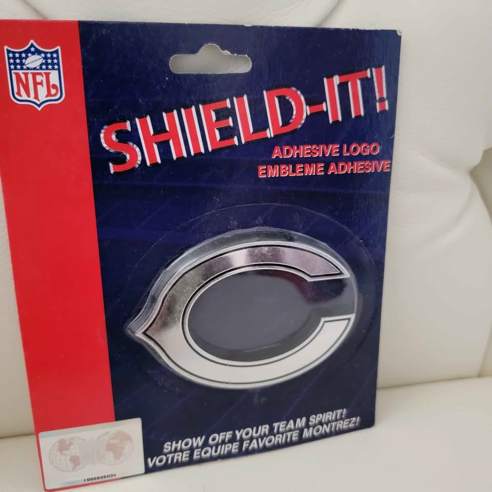 Chicago Bears NFL SHIELD-IT! Chrome plastic  Emblem - NEW