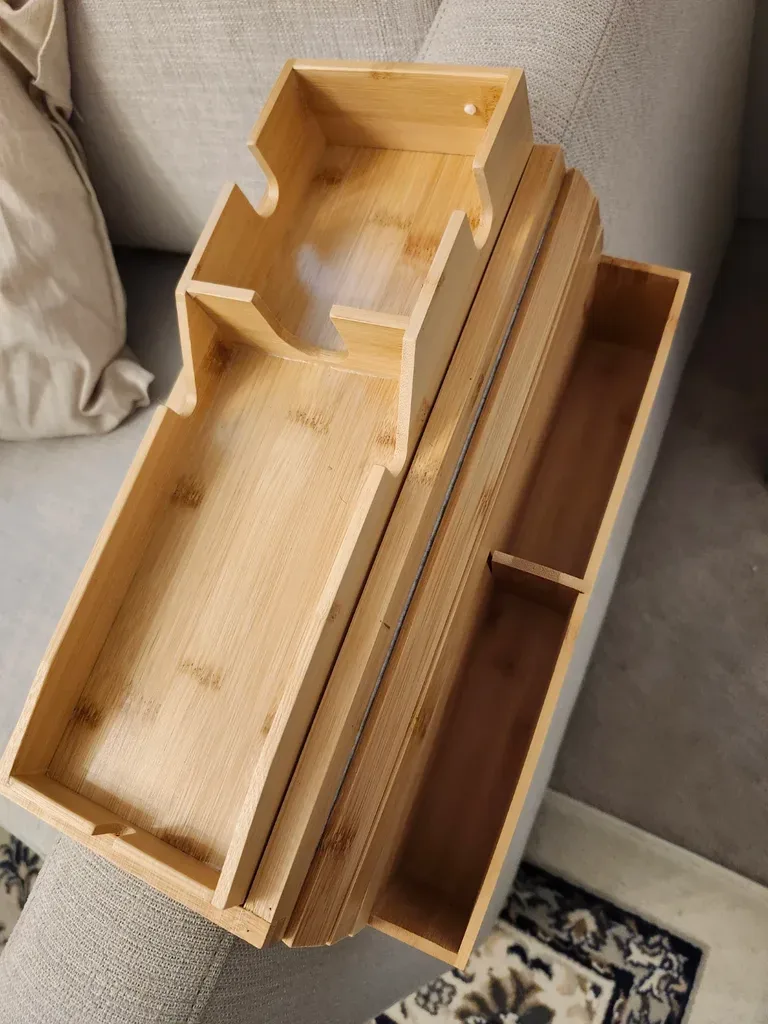 Bamboo Couch Tray Organizer - photo 3