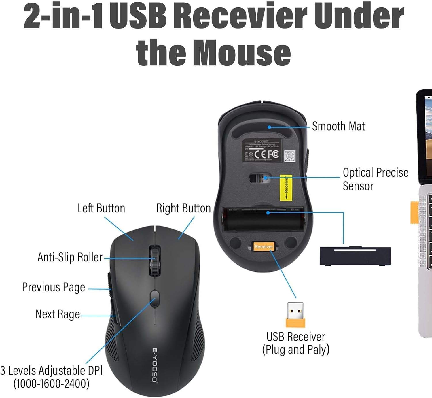 Silent Ergonomic Full-Size Keyboard & Mouse Combo - photo 4