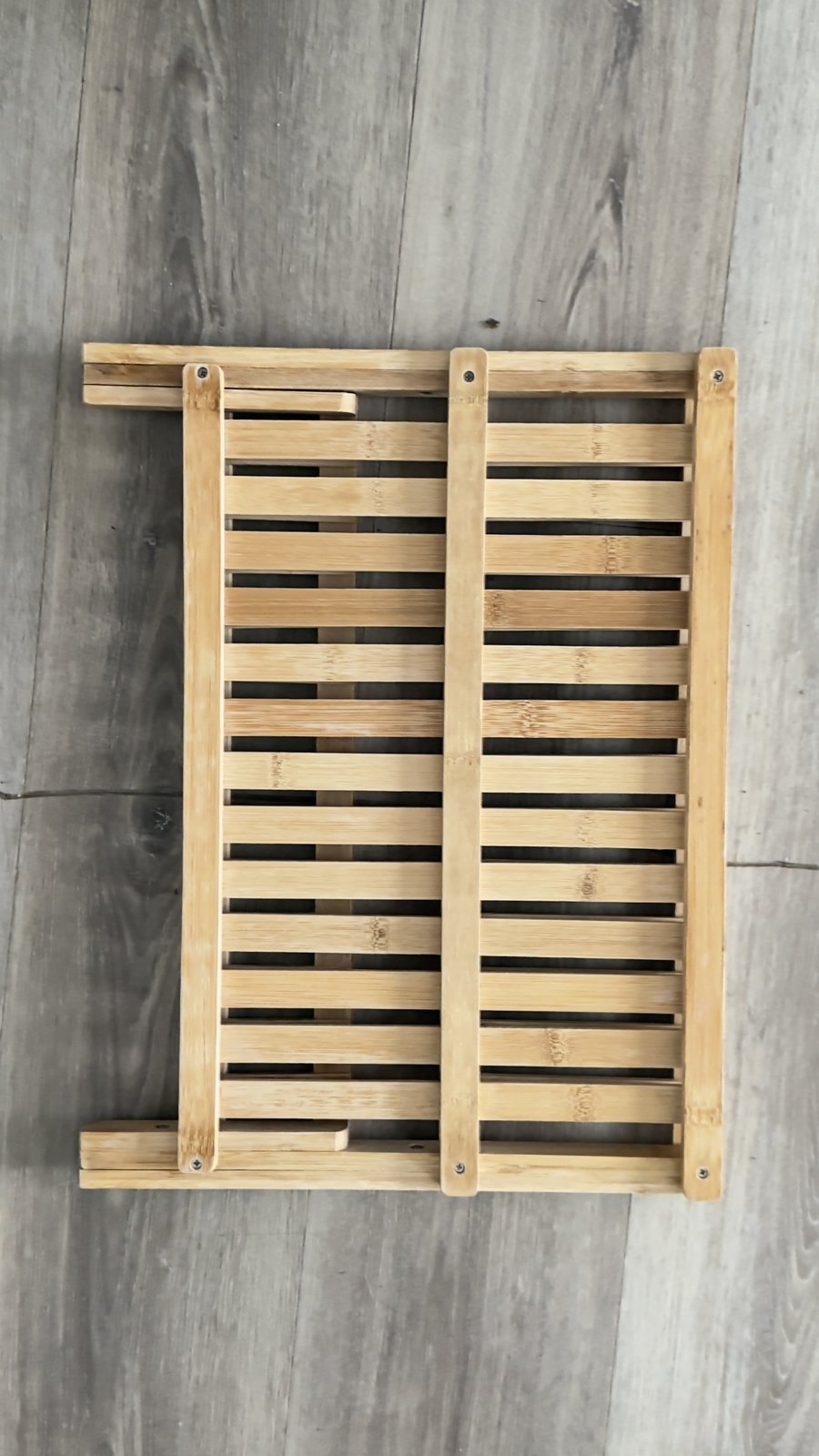Folding Bamboo Dish / Drying Rack – Slatted, Folds Flat - photo 3