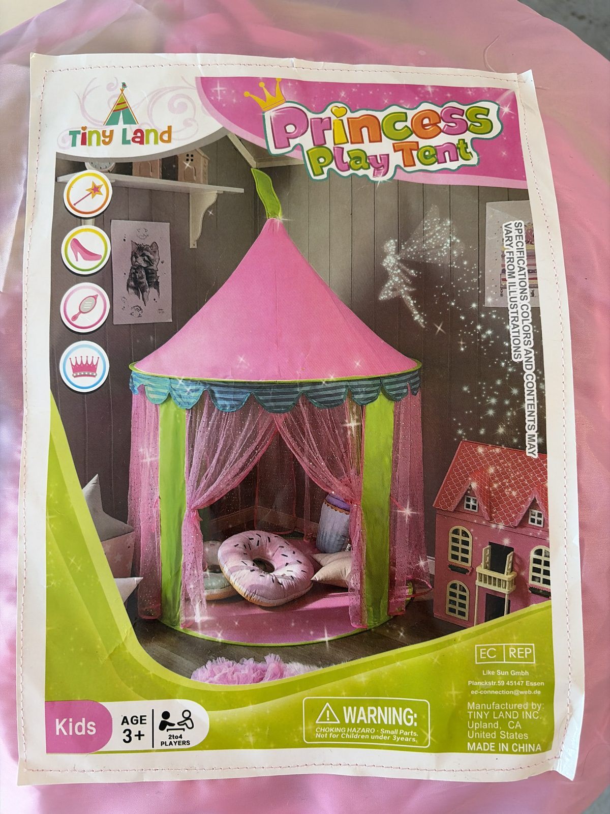 Tiny Land Princess Play Tent, Pink