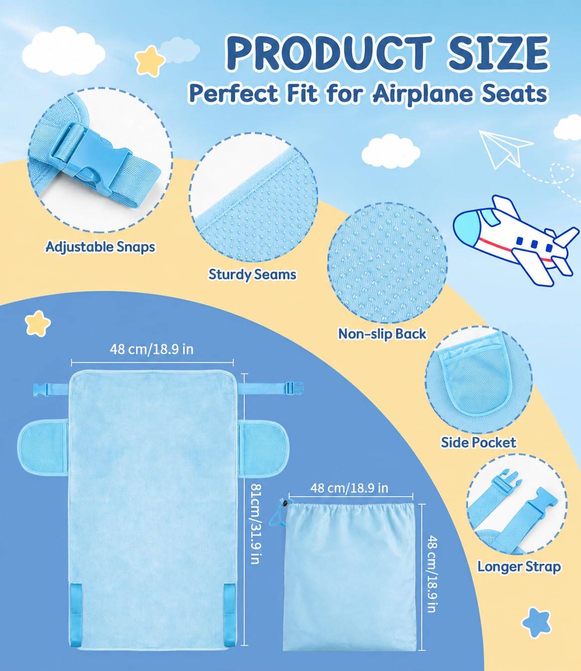 NEW~ Kids Travel Bed, Portable for Airplane/Train/Bus - photo 2