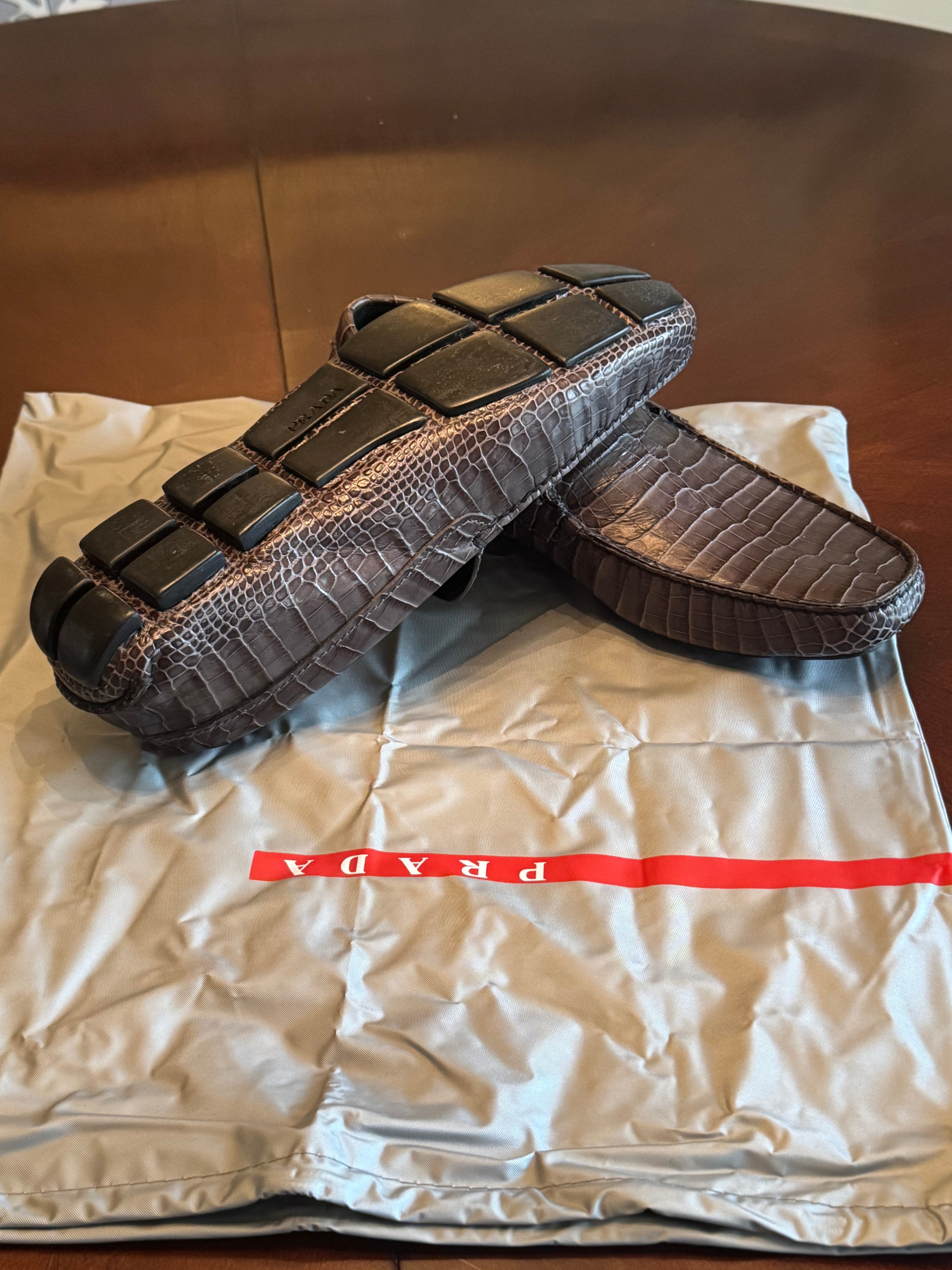 Prada leather loafer, Mens, grey textured - photo 2