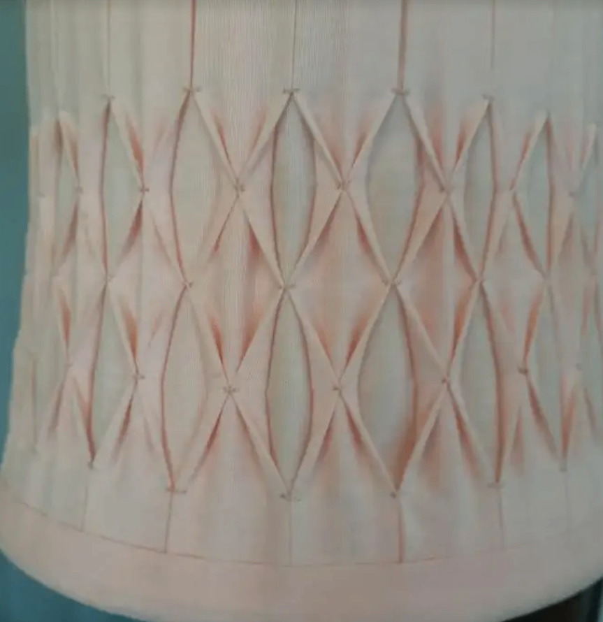 Vintage chrome & fabric pink boudoir lamp - photo 4