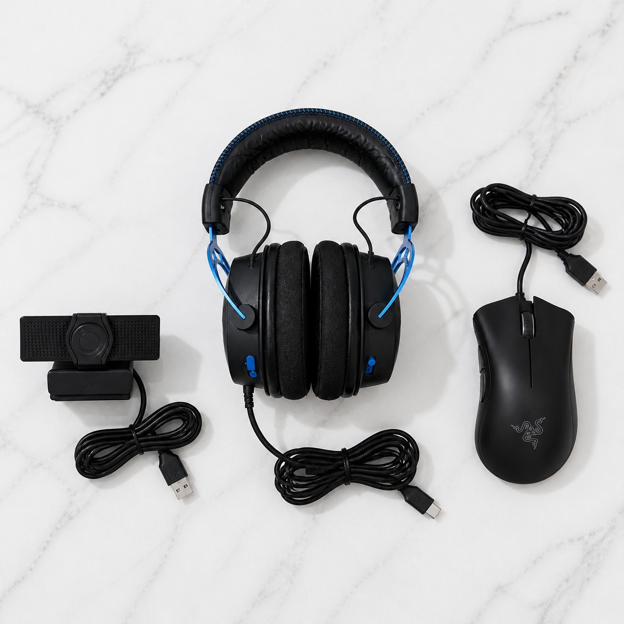 Turtle Beach Headset + Razer Mouse + 1080p Webcam Bundle