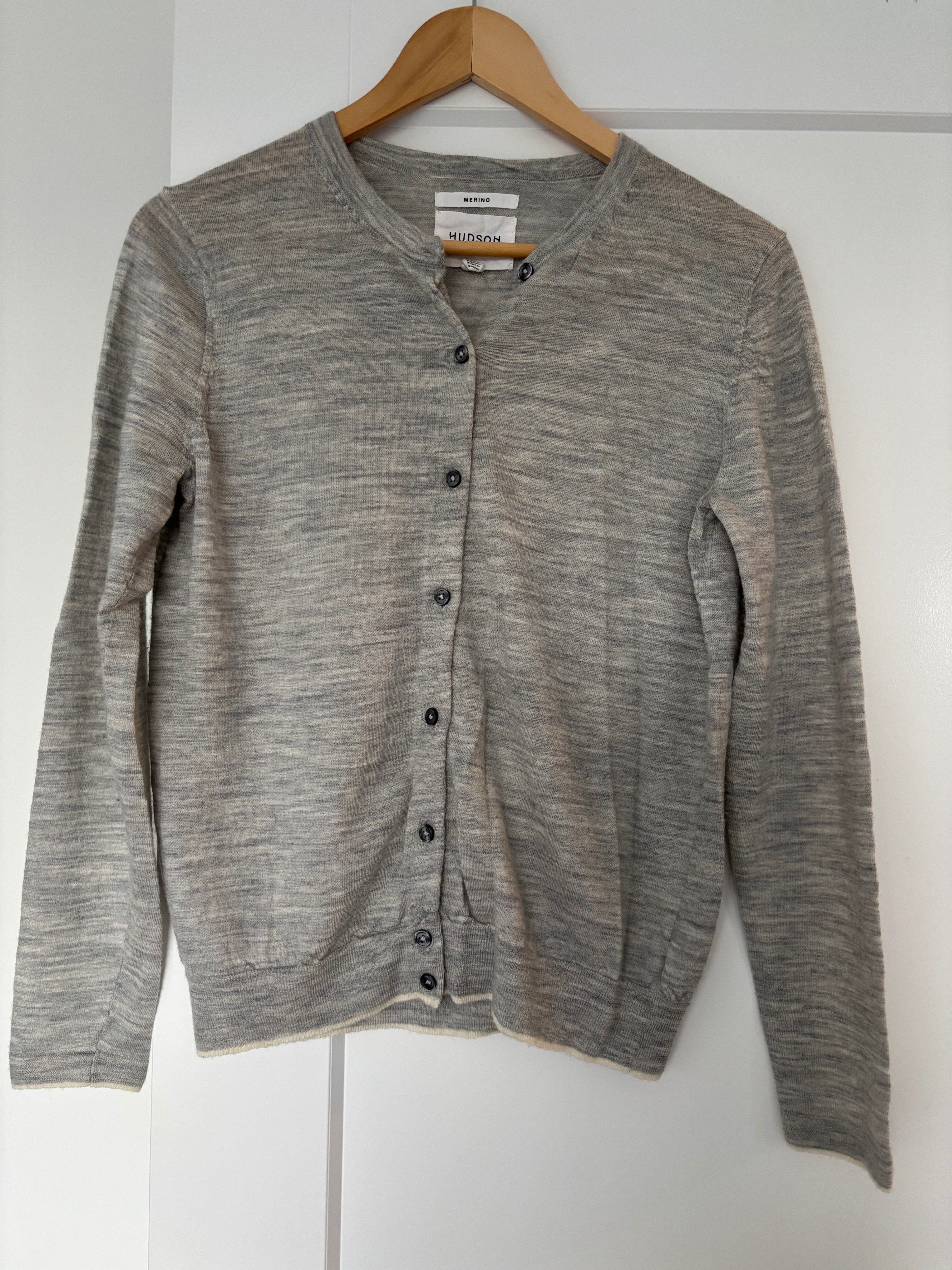 Hudson North Merino Wool Grey Cardigan - Size S