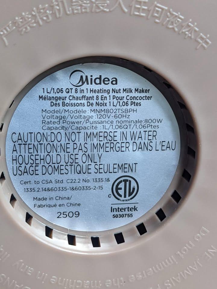 Nut Milk Maker by Midea, 1L Double Wall - photo 4