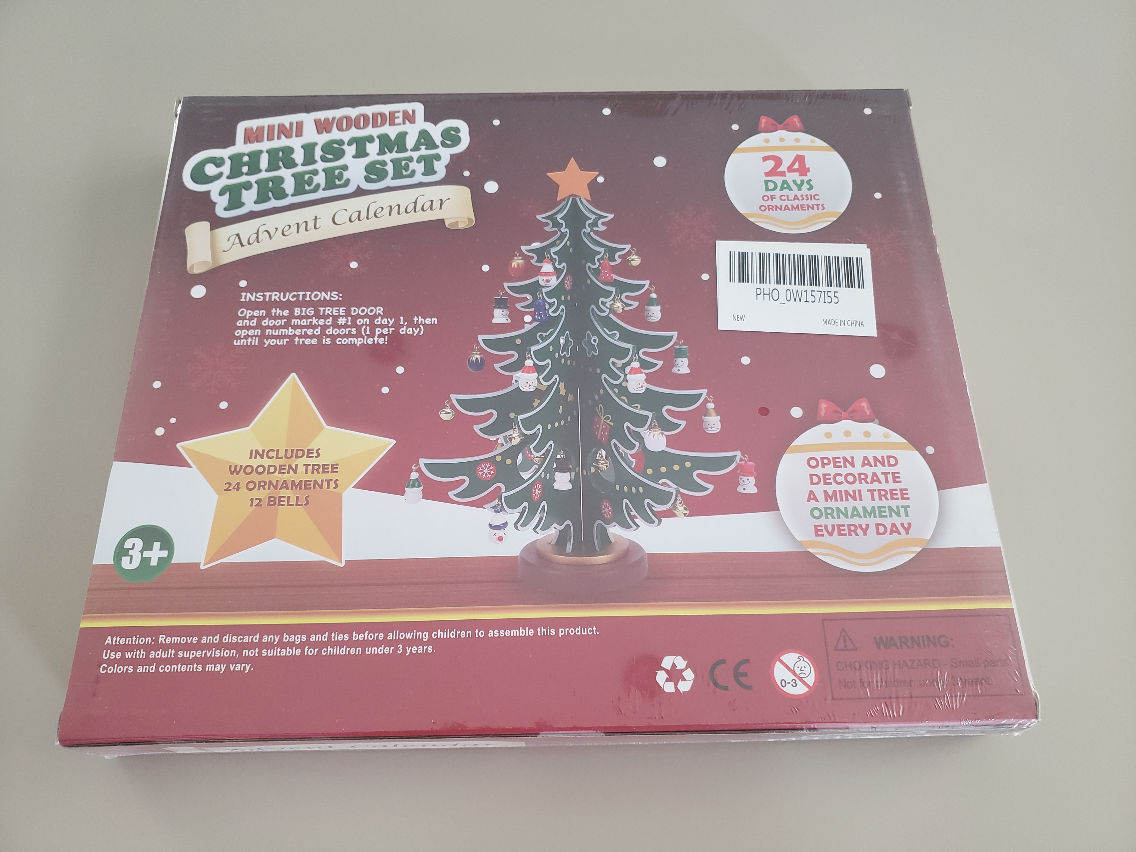 Advent Calendar: mini tabletop wooden Christmas tree set - photo 3