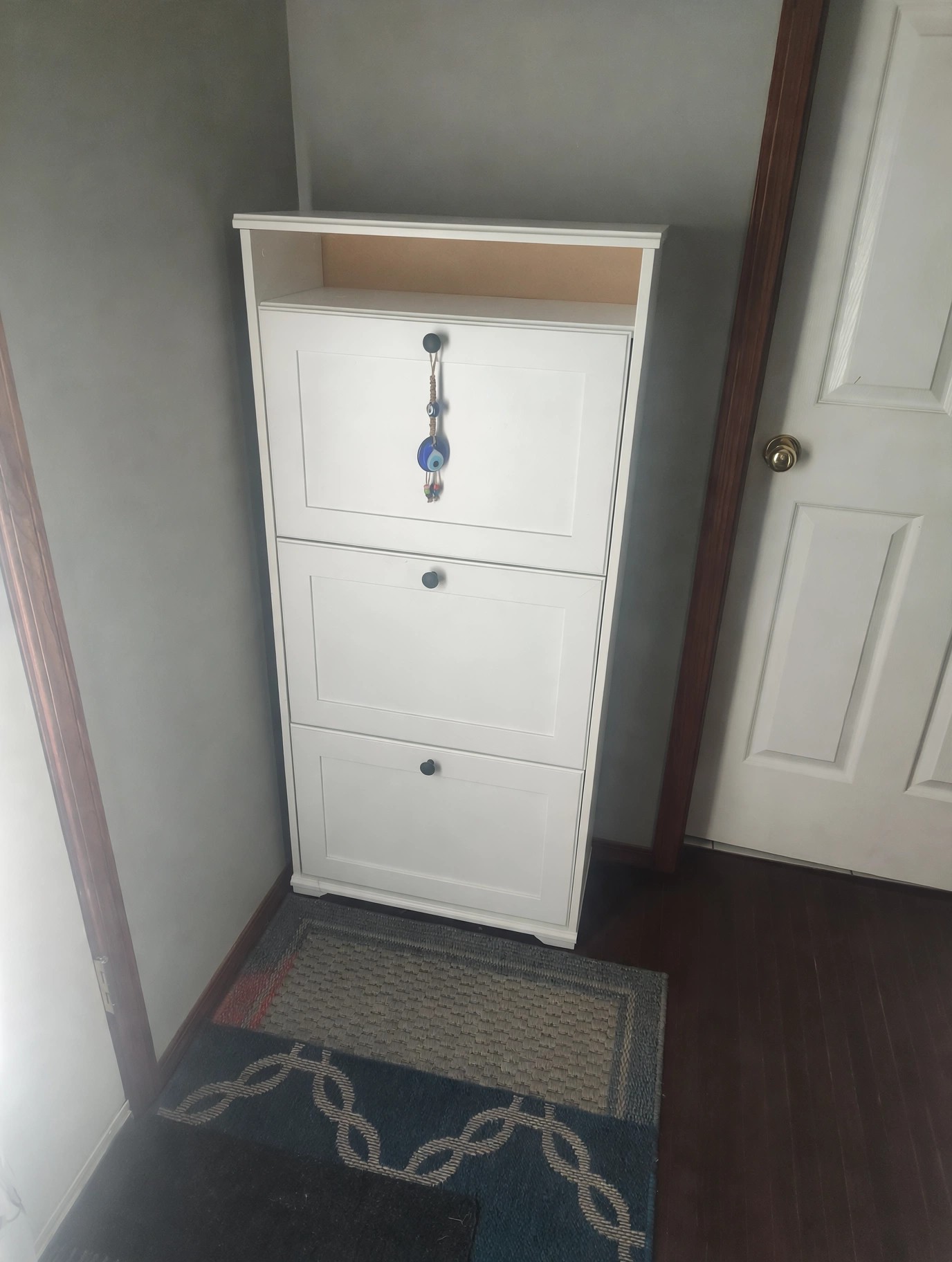 White 3-Tier Shoe Cabinet — Moving Sale