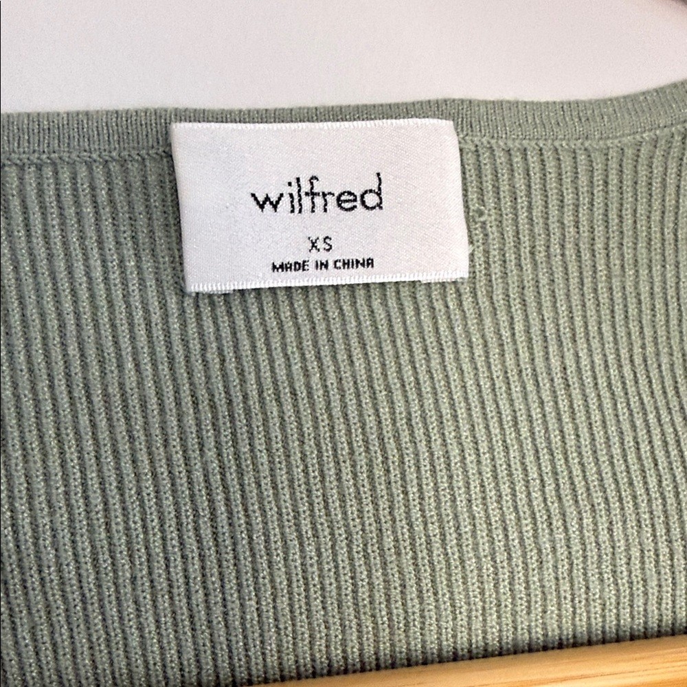 Wilfred Sage Green Ribbed Knit Top - photo 2