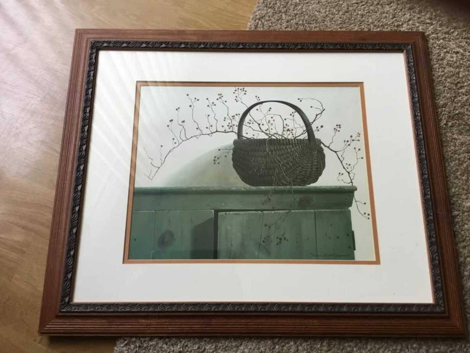 Framed Print of Basket with Berries