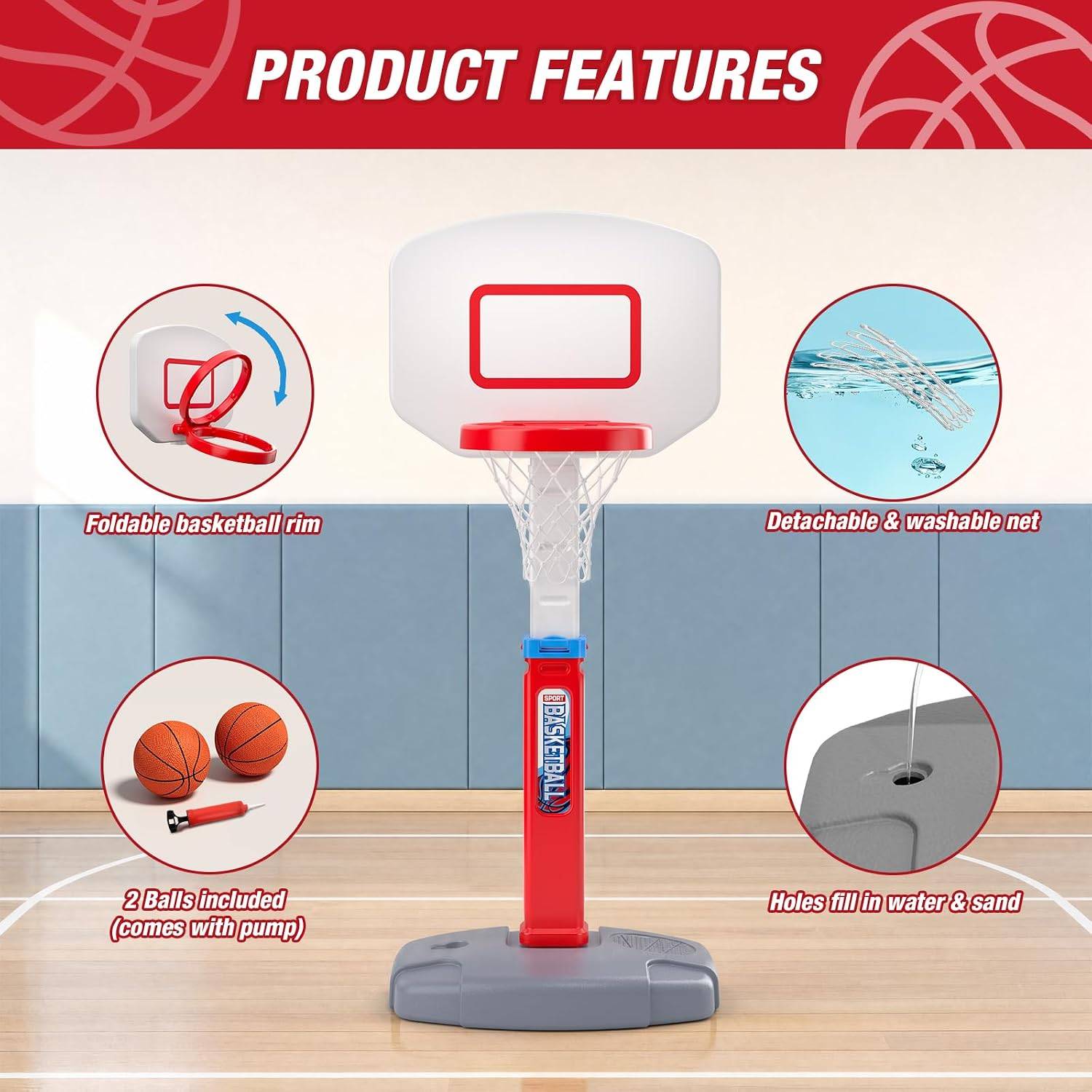 Kids Basketball Hoop, 5 Adjustable Heights - photo 4
