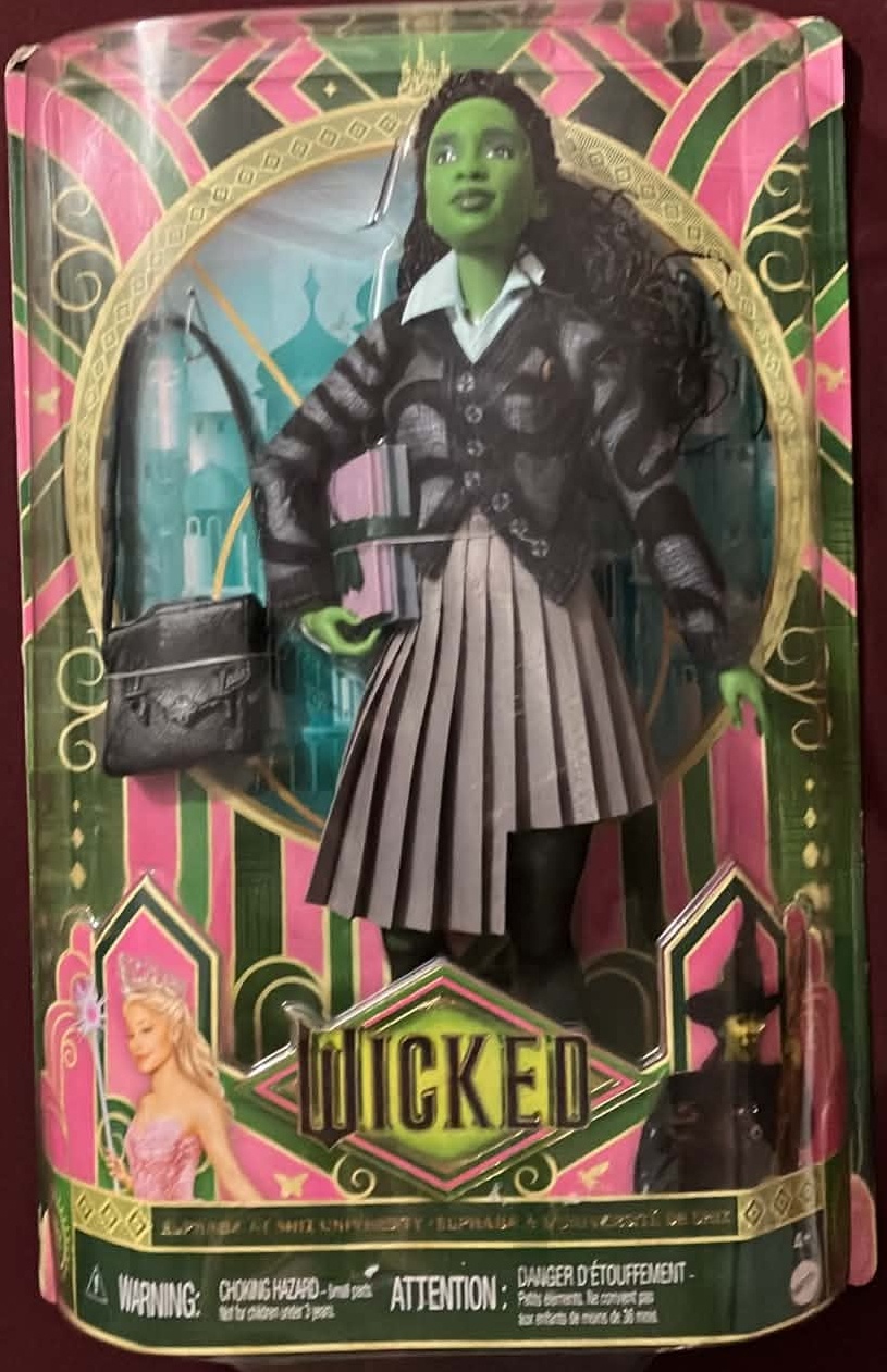 Mattel Universal Wicked Elphaba Fashion Doll & Accessories New