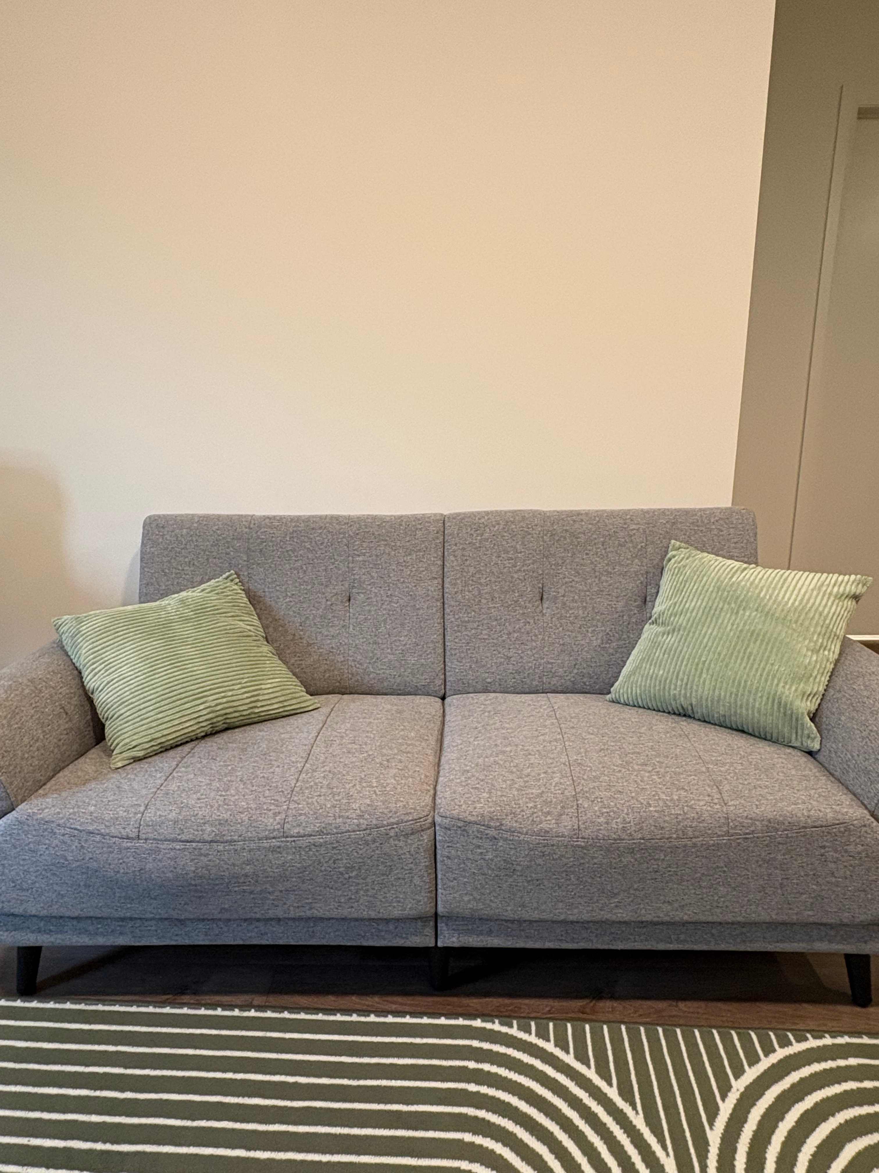 Modern Grey Fabric 3-Seater Sofa / Couch - photo 2