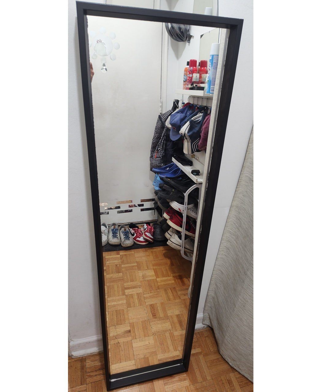 NISSEDAL Mirror 16x59.5" Black-Brown Full Length Wall Mirror