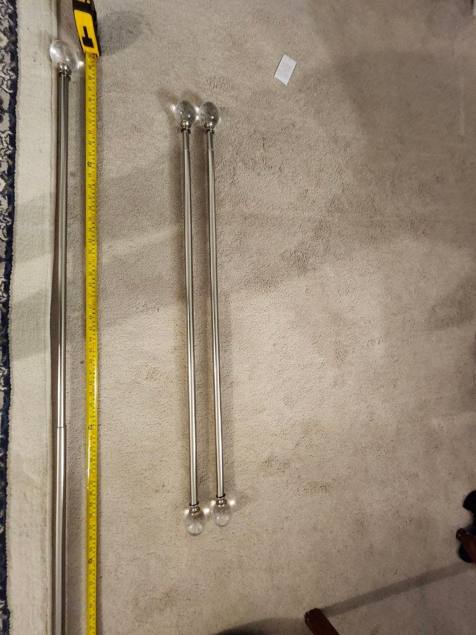 Curtain Rods with Acrylic Ball Finials – Set of 3 - photo 2