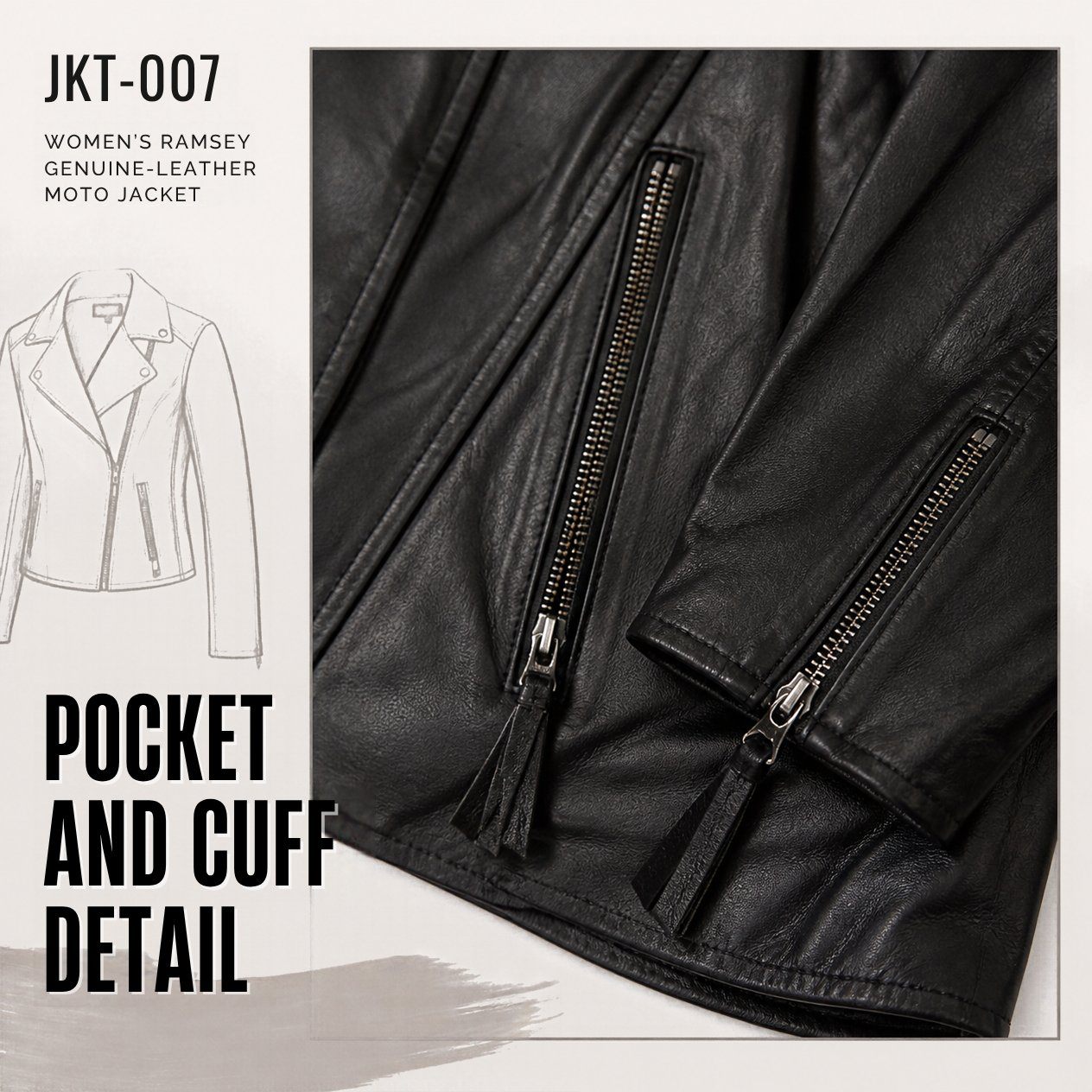 JKT-007 — Women's leather moto jacket — brand new, size XXL - photo 4