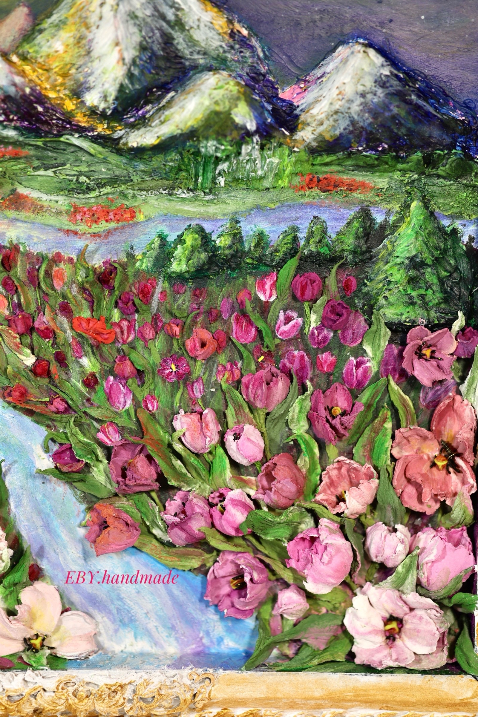 3D Tulip Flower Painting with Openable Window 🌷 - photo 4