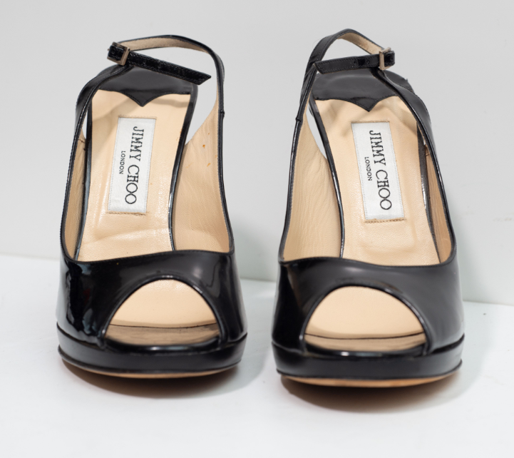 Authentic Jimmy Choo Patent Leather Slingback Heels - photo 2