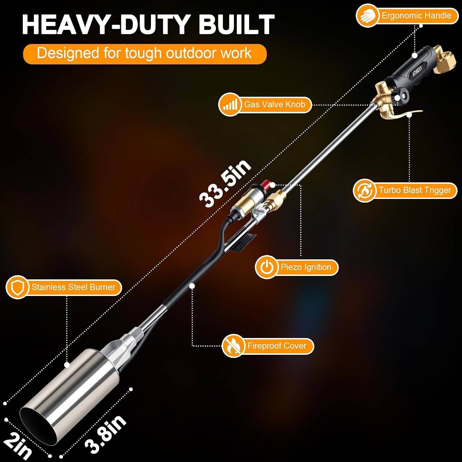Heavy Duty Propane Weed Burner Torch - photo 3
