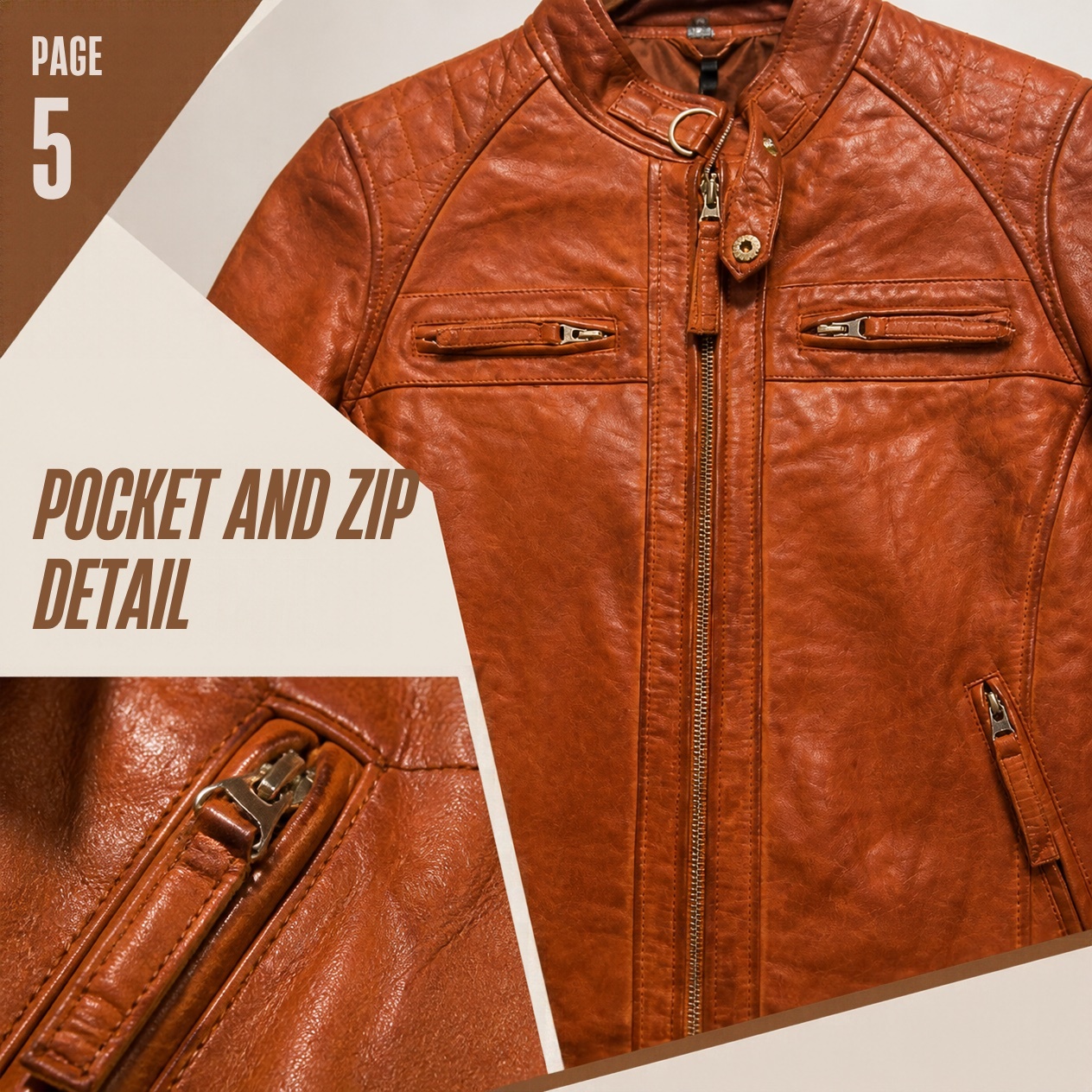 JKT-054 — Women's leather moto jacket — brand new, size M - photo 4