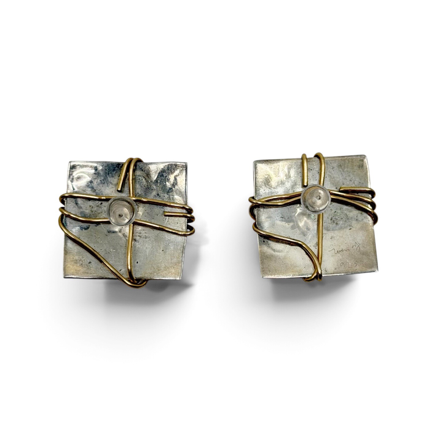 Hand Made sterling silver Gold filled earrings - GM1080 - photo 3
