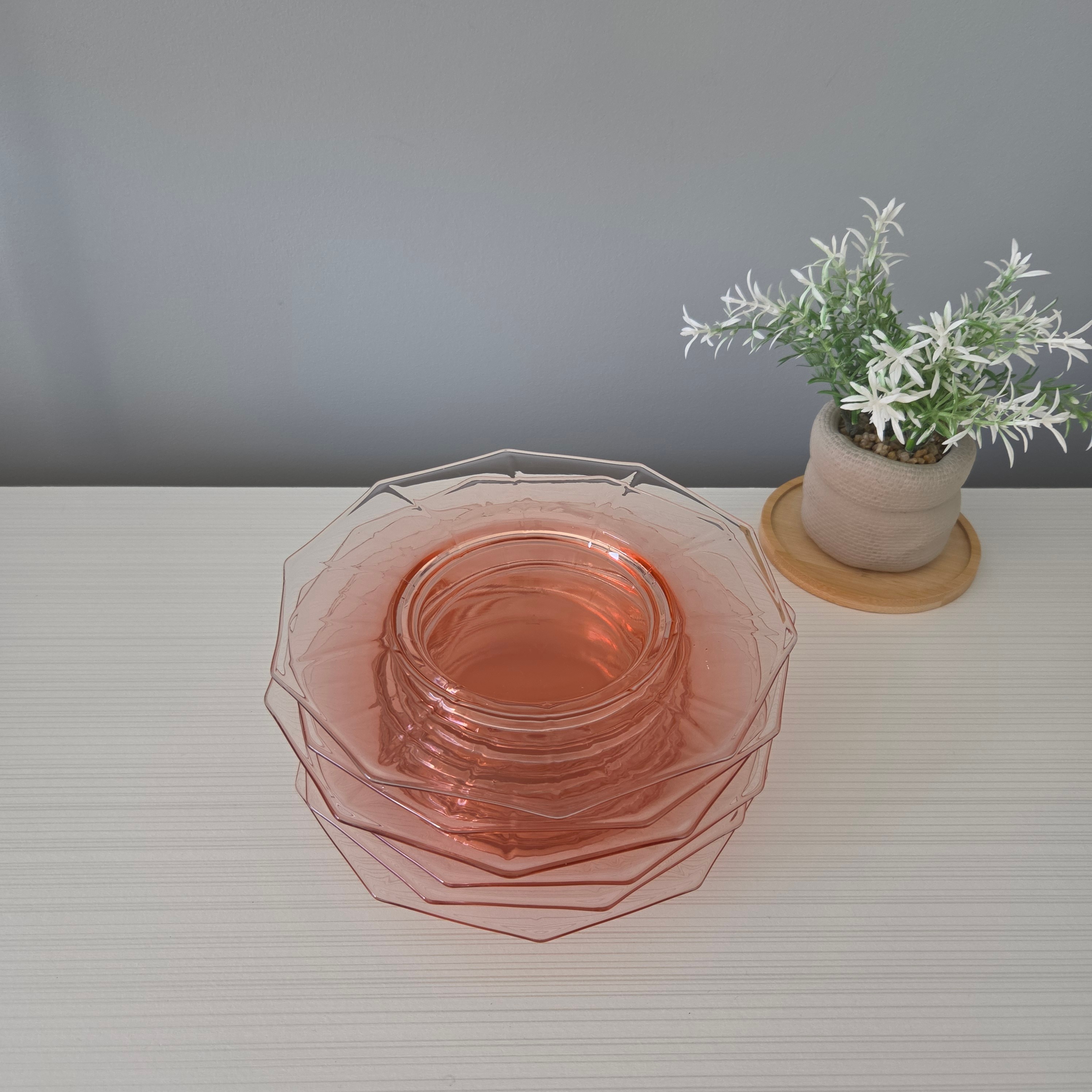 Vintage Pink Depression Glassware Set - Pre-Loved! ✨ - photo 5