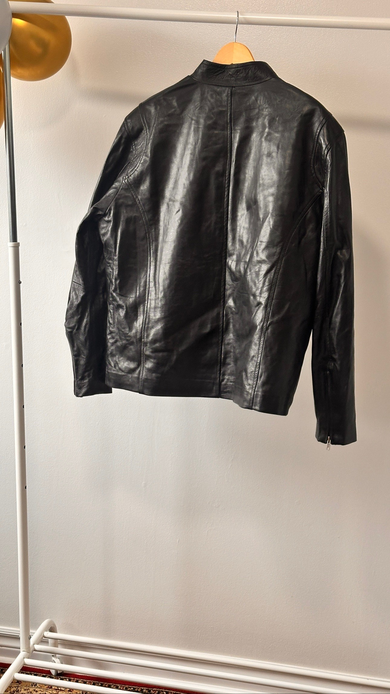 Men's black leather zip jacket — brand new, size XXL - photo 2