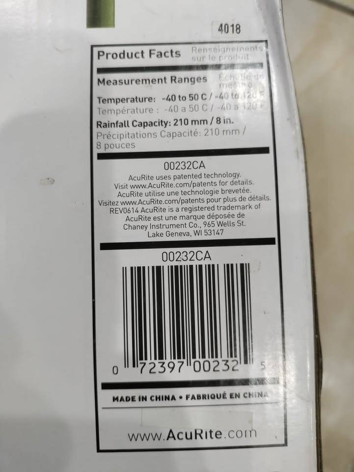Acurite Rain Gauge with Thermometer - photo 3