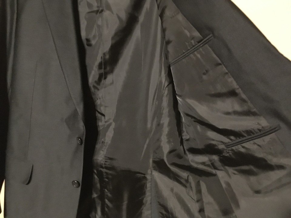 VINTAGE JACK ROBBINS CLOTHES SUIT BLACK L40/34 CHICAGO - photo 5