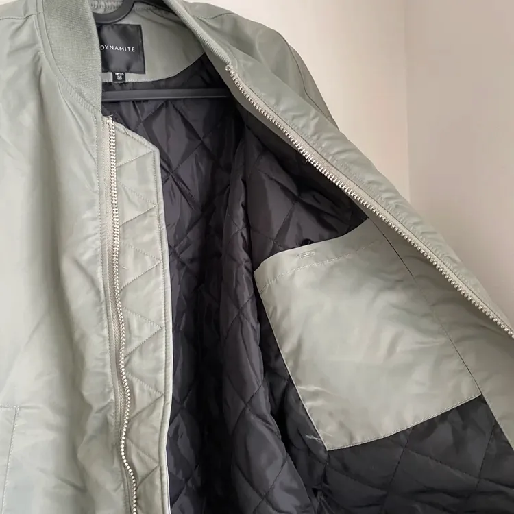 Dynamite Cropped Satin Bomber Jacket — Size XS (New) - photo 4